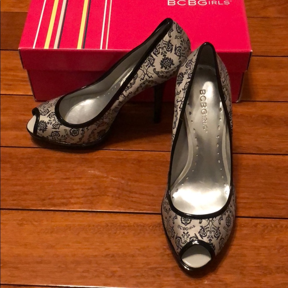 BCBGirls Peep Toe Platform Heels - sz 7